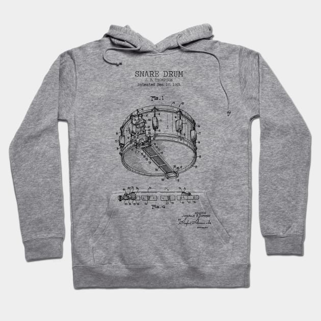 SNARE DRUM patent Hoodie by Dennson Creative